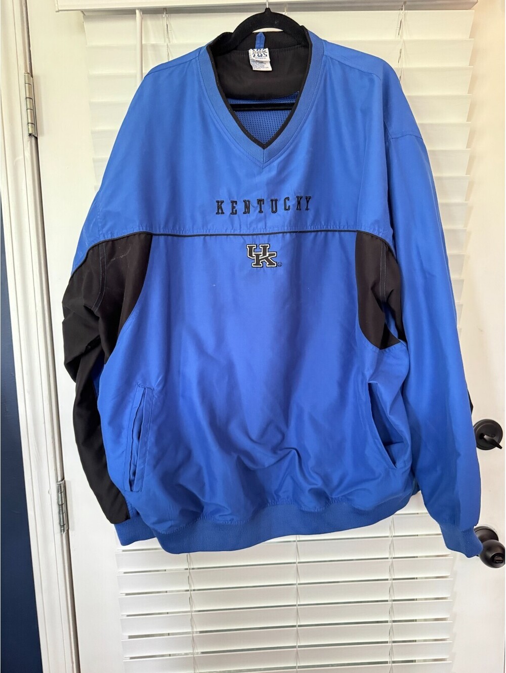 Vintage 90s K Sport Kentucky Wildcats Pullover Windbreaker Jacket XXXL V-Neck